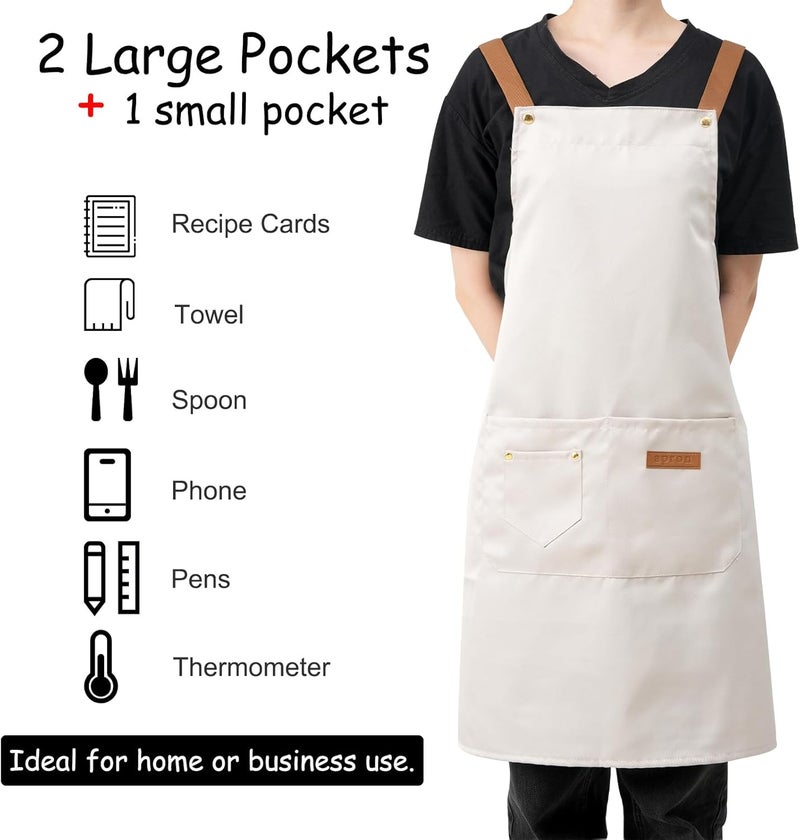 DILLMAN Art Aprons for Men Women Painting Pottery Baking, H Back Straps Waterdrop Kitchen Chef Cooking Apron with Pockets - Image 5
